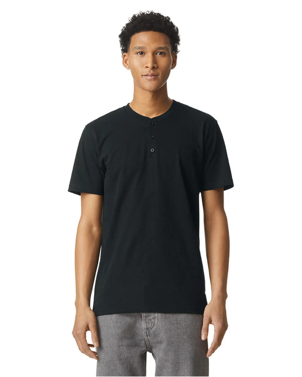 American Apparel Men's CVC Henley T-Shirt