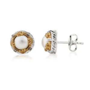 AT 802CTP-P PEARL CIRCLE POST EARRINGS