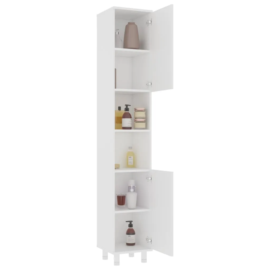 Bathroom Cabinet White 30x30x179 cm Chipboard