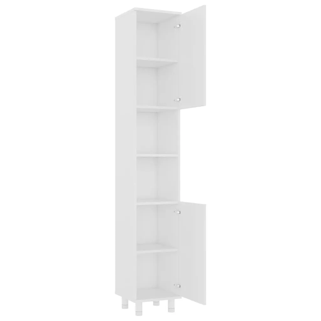 Bathroom Cabinet White 30x30x179 cm Chipboard