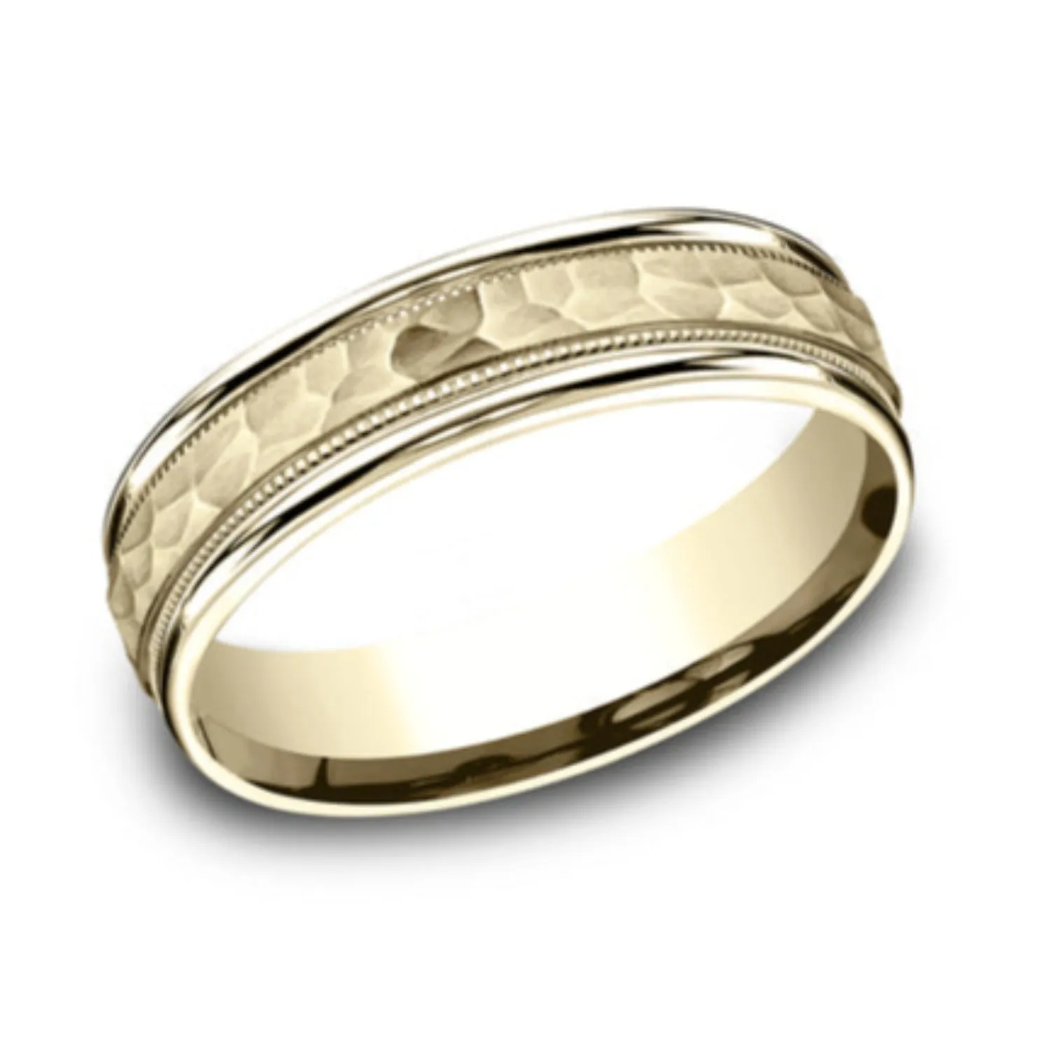 Benchmark Comfort-Fit Hammered Wedding Ring