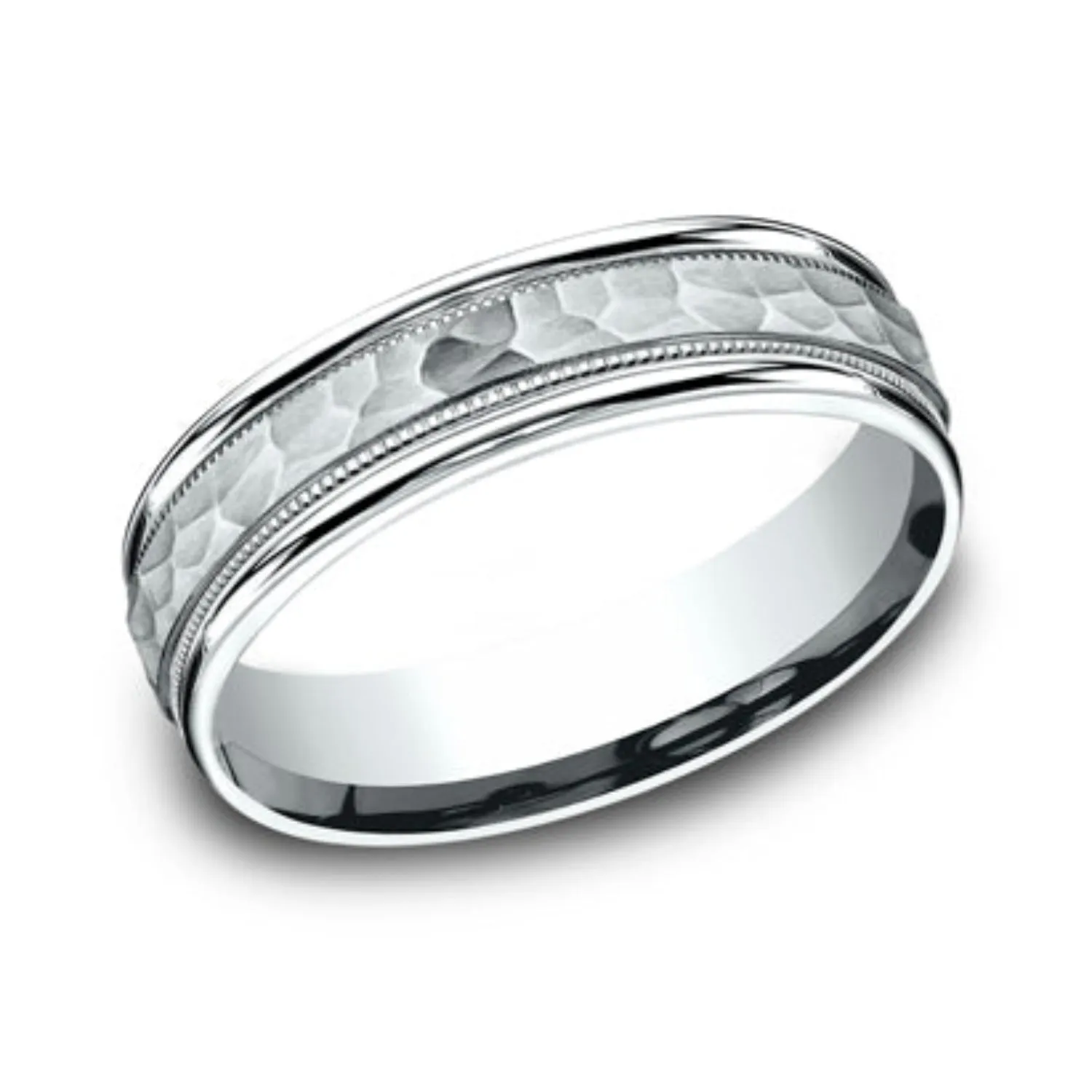 Benchmark Comfort-Fit Hammered Wedding Ring