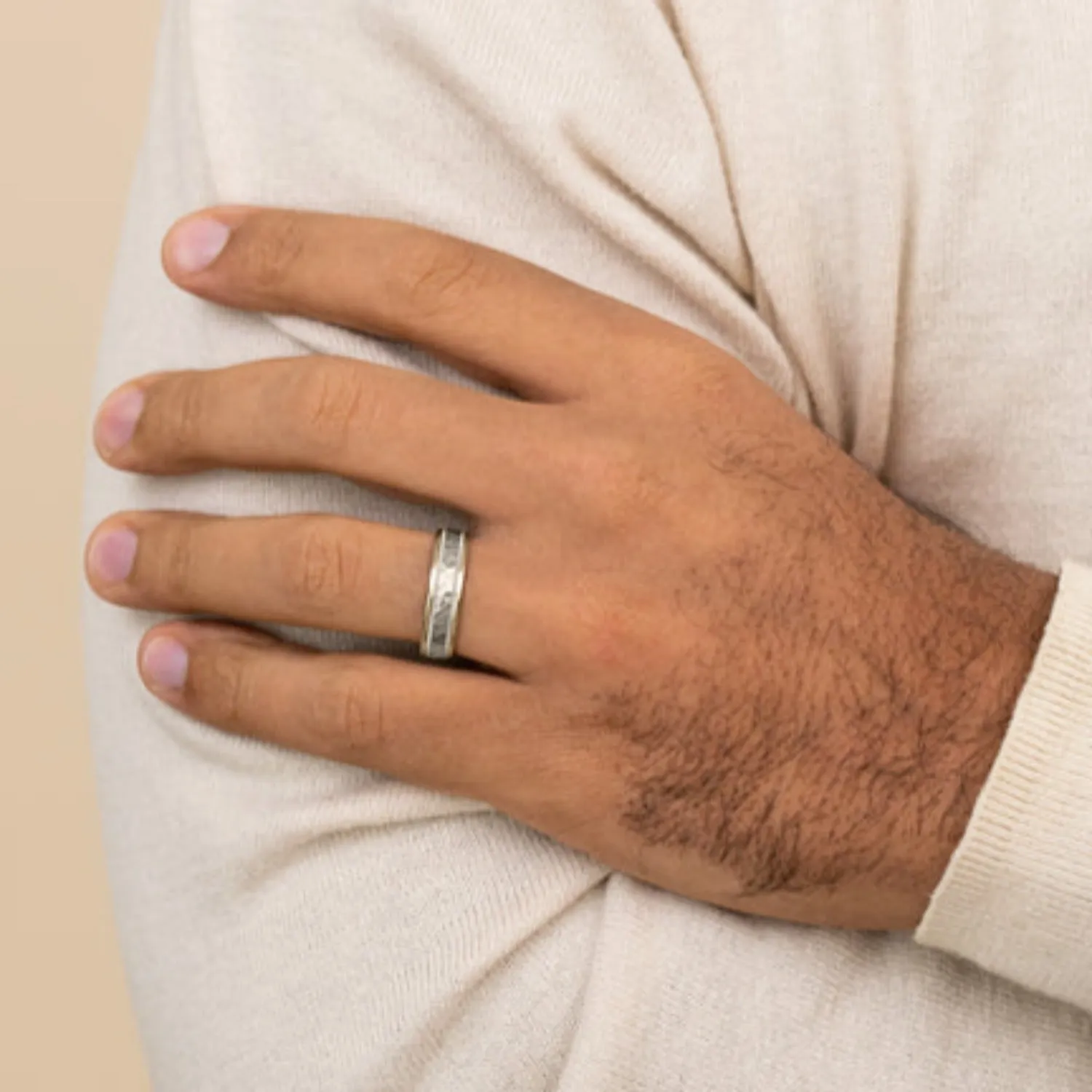 Benchmark Comfort-Fit Hammered Wedding Ring