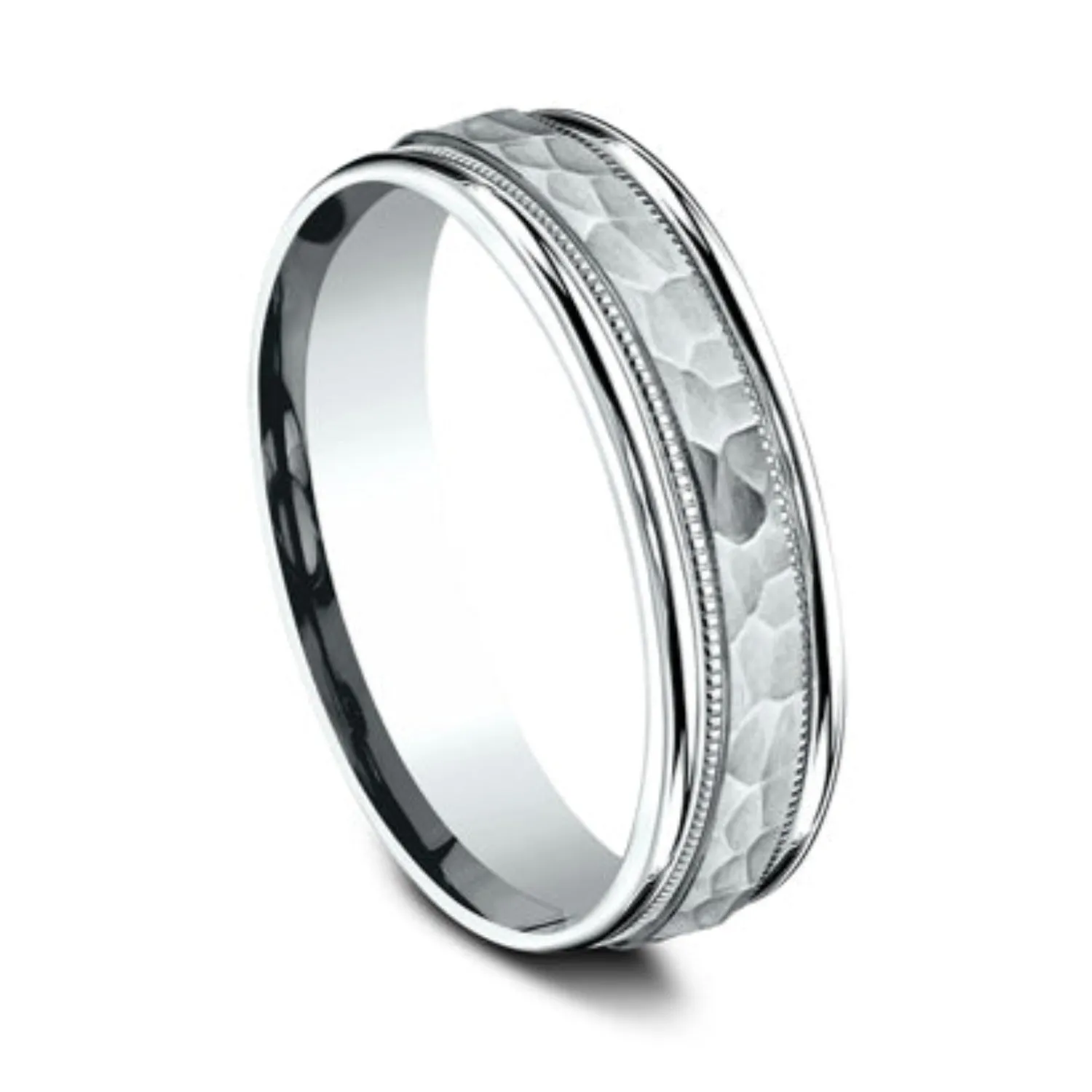 Benchmark Comfort-Fit Hammered Wedding Ring