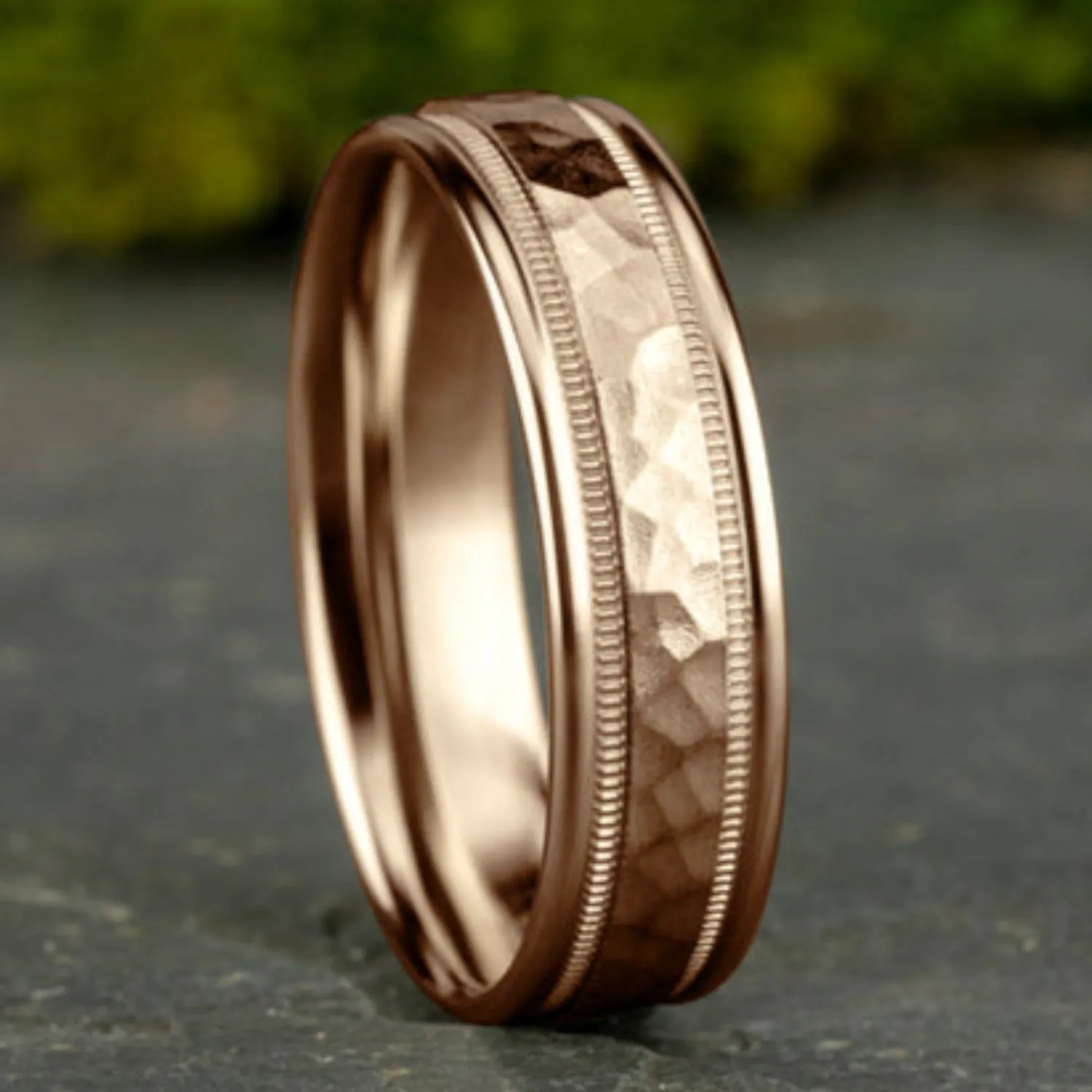 Benchmark Comfort-Fit Hammered Wedding Ring