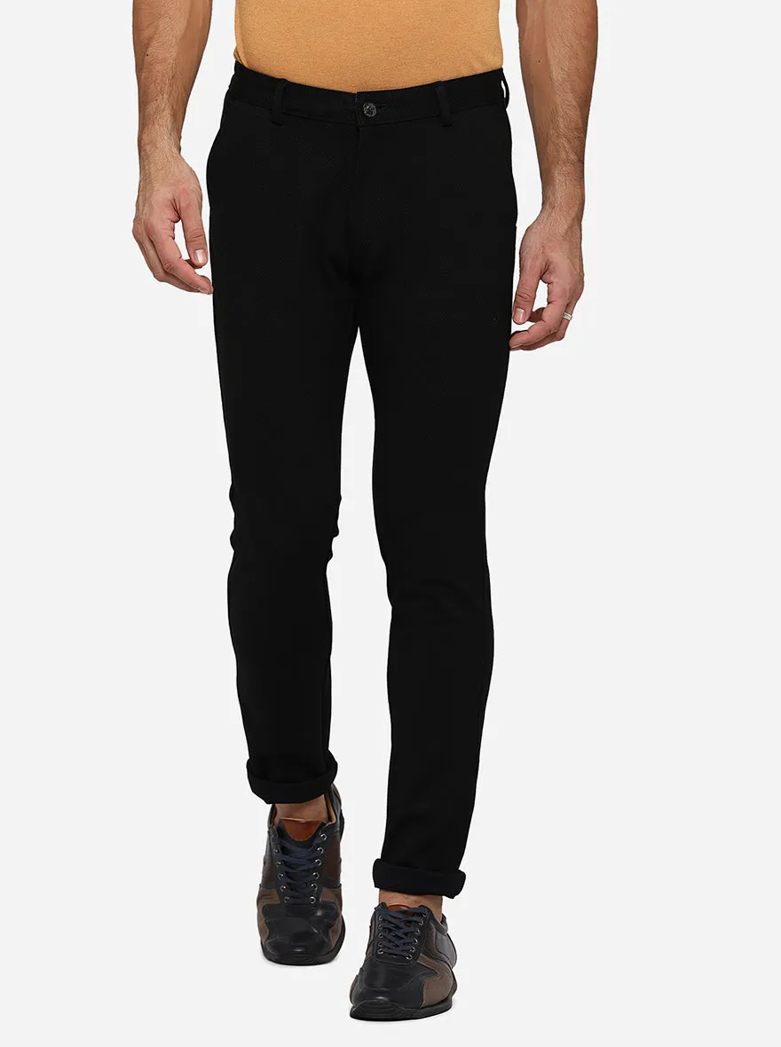 Black Washed Venice Fit Casual Trouser | JadeBlue