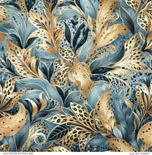 Blue Gold Leopard 7 Printed Vinyl Sheet/Wrap