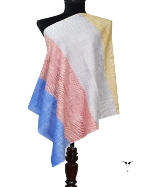 Blue Red and White Striped Pashmina Stole 7281