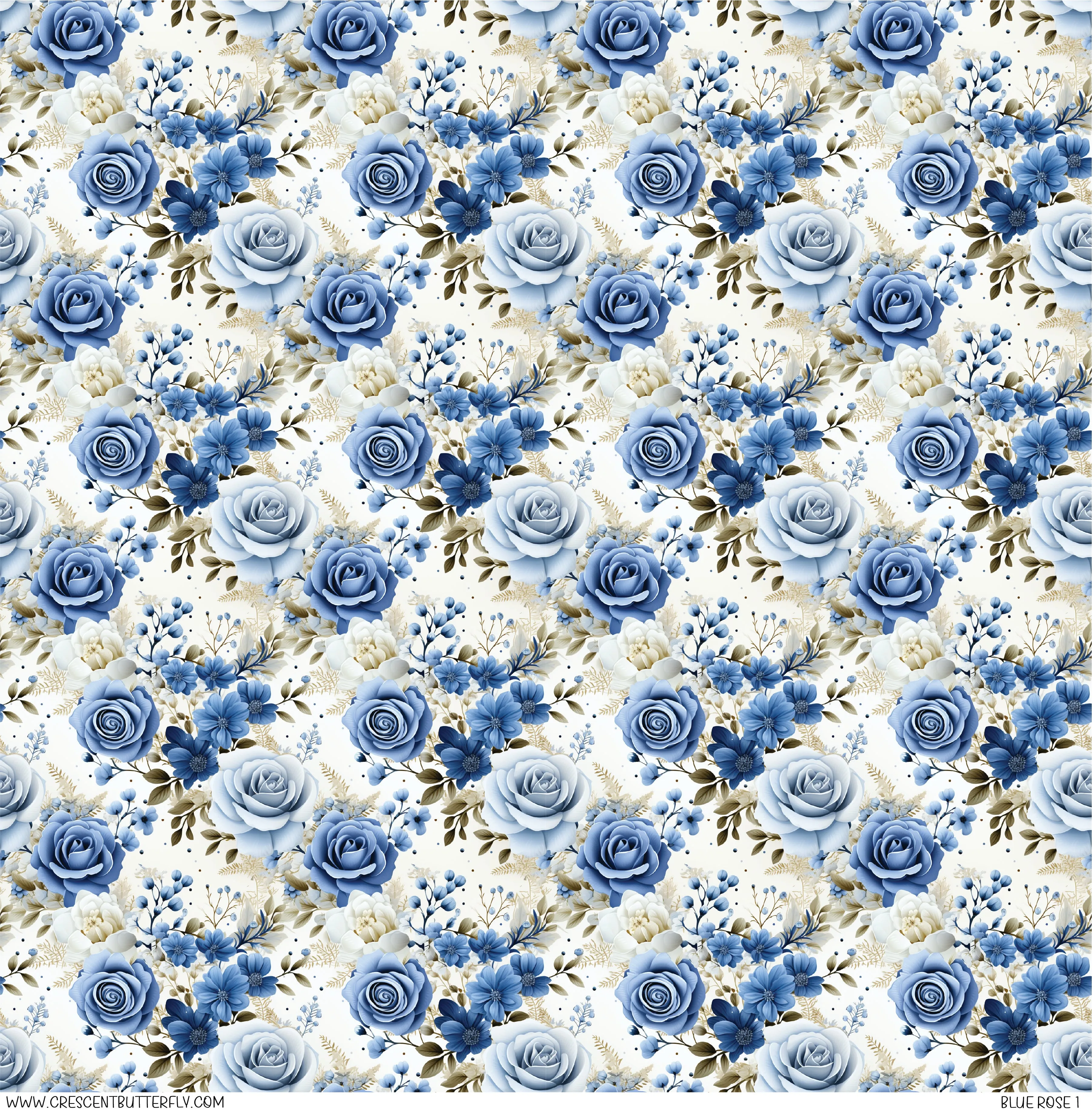 Blue Rose 1 Printed Vinyl Sheet/Wrap