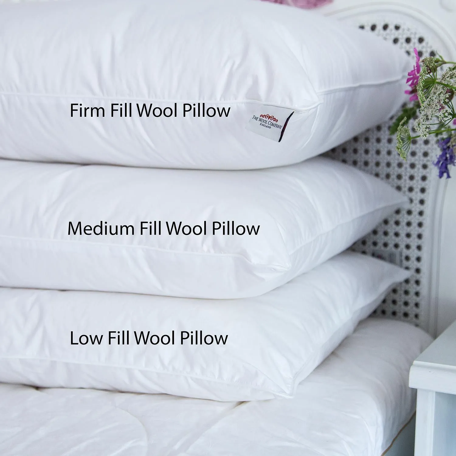 British 100% Wool Pillow - Low Fill