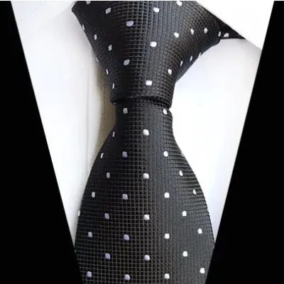 Classy Men Classic Black Mini Dot Silk Tie