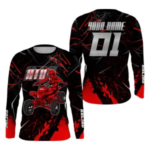 Custom ATV Motocross Jersey Red Extreme Quad Bike Off-Road Jersey Men Kid MX Riding 3D Long Sleeve Shirt