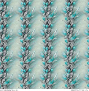 Elegant Teal Feathers Small Printed Vinyl Sheet/Wrap