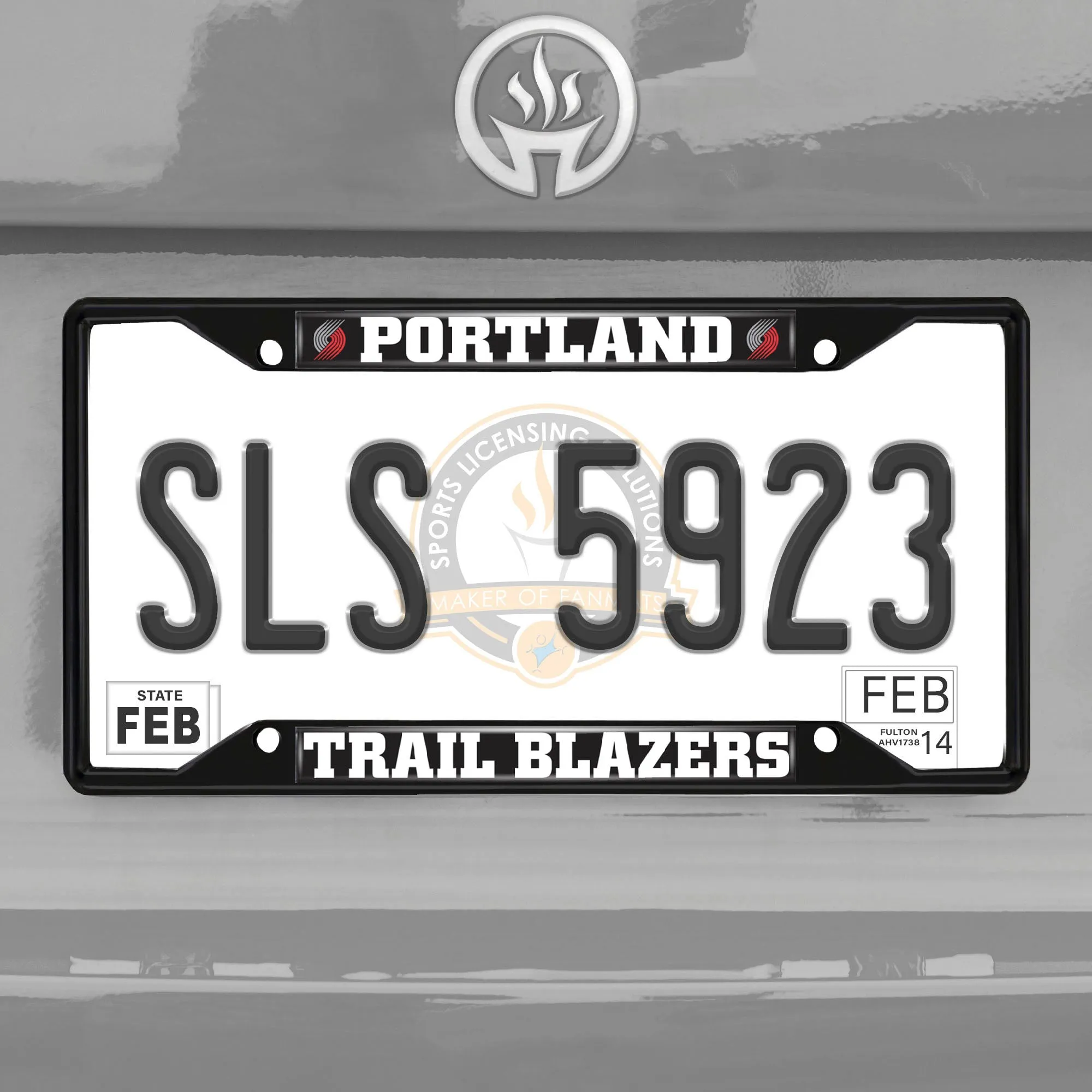 Fanmats Portland Trail Blazers Metal License Plate Frame Black Finish