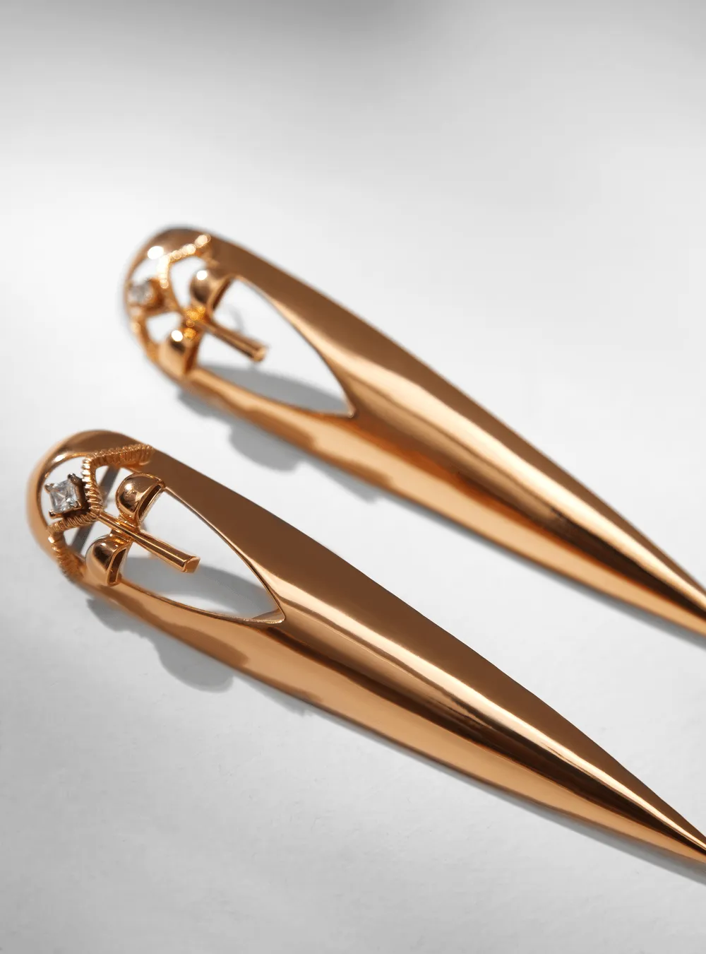 Gavi Spicule Earrings In Gold Finish