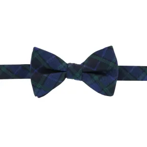 Ives Green and Navy Blackwatch Plaid Silk Bow Tie