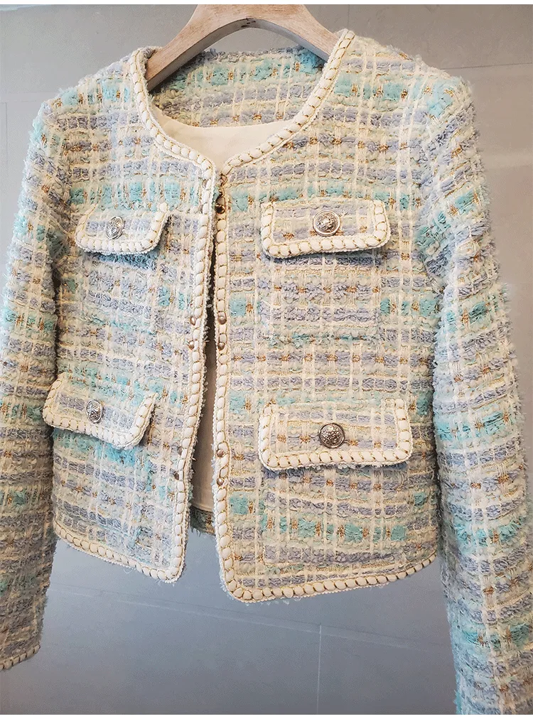 Jessy Vintage Cropped Tweed Blazer