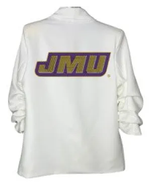 Licensed Game Day, White Blazer, JMU Logo