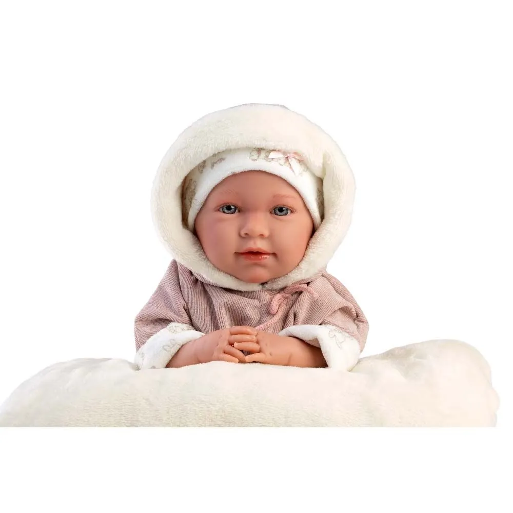 Llorens - Baby Girl Doll with Crying Mechanism, Clothing & Cushion: Lala 42cm