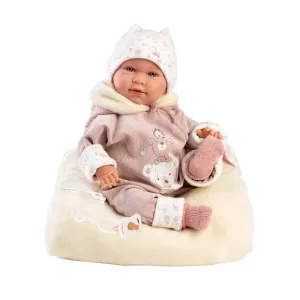 Llorens - Baby Girl Doll with Crying Mechanism, Clothing & Cushion: Lala 42cm