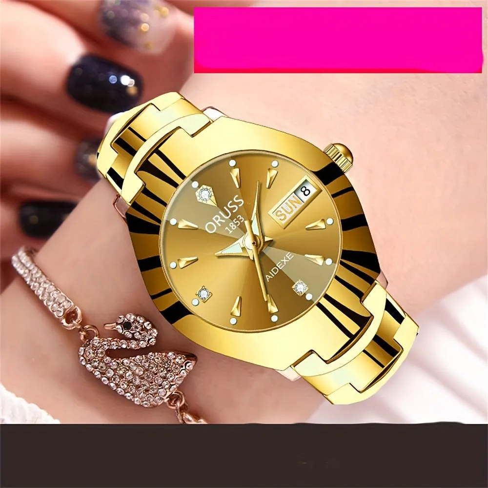 Luxury Rhinestone Quartz Wristwatch for Fashionable Daily Travel