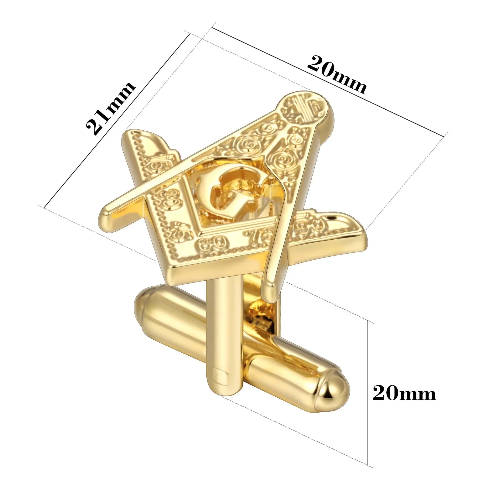 Master Mason Blue Lodge Cufflinks - Gold Square & Compass G