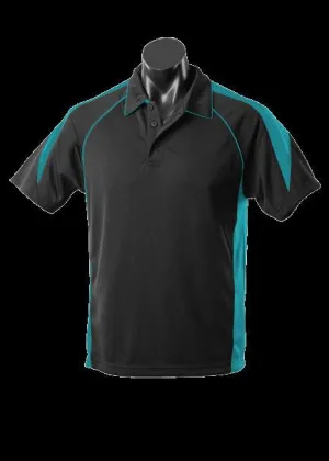 Mens Premier Polo Black/Teal