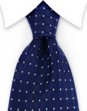 Navy Blue & Gold Men's 4" Wide Tie