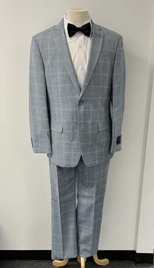 New Light Blue Plaid Giorgio Fiorelli Slim Fit Suit