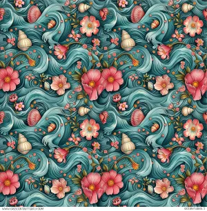 Ocean Floral 5 Pattern Vinyl Sheet/Wrap