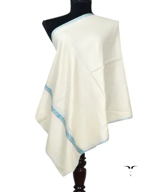 Off-White Embroidery Pashmina Stole 7340