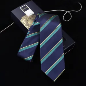 Peluche Gracious Striped Navy Blue Neck Tie For Men