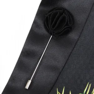 Peluche The Dahlia Flower Black Brooch Lapel Pin