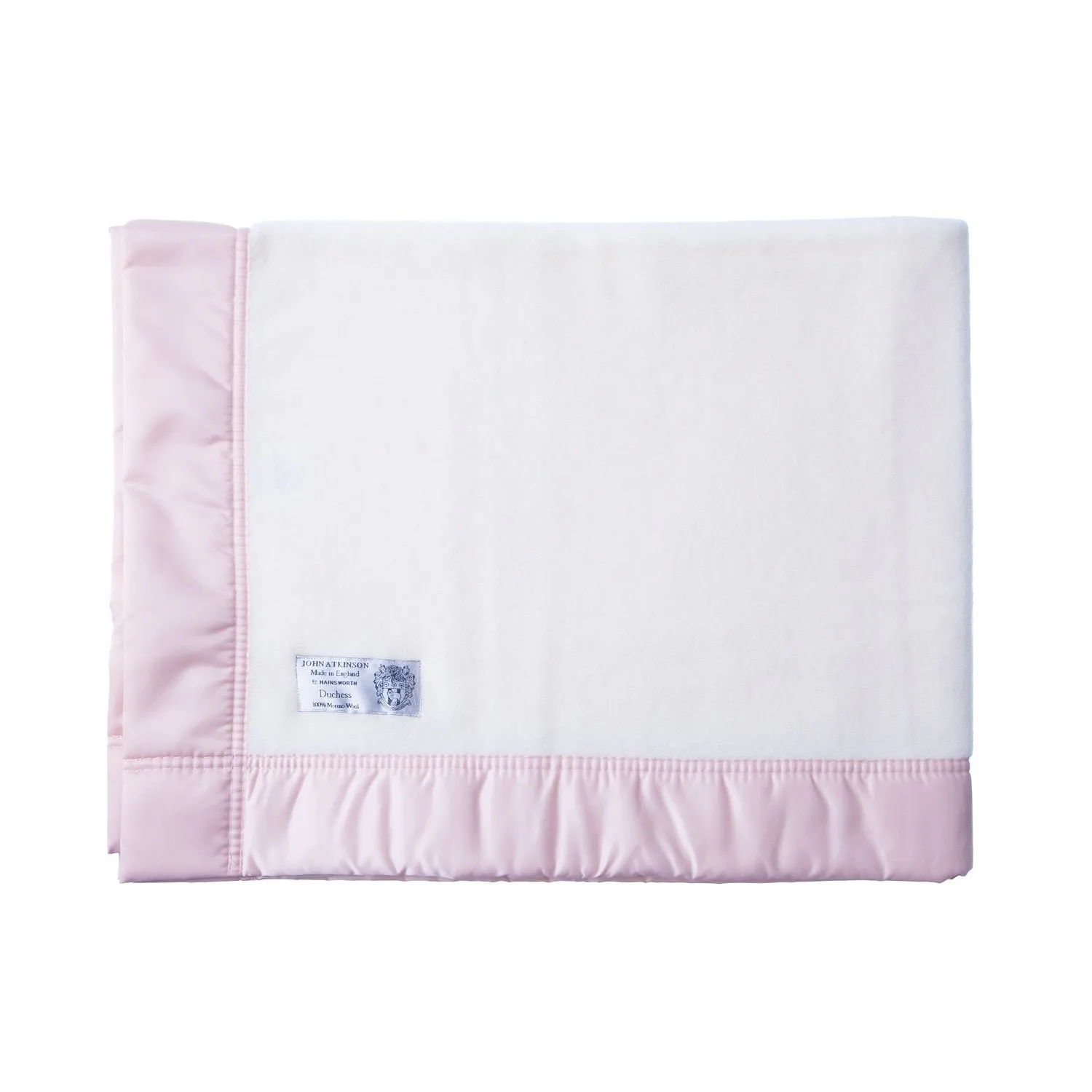 Satin Bound Merino Baby Blanket Soft Pink