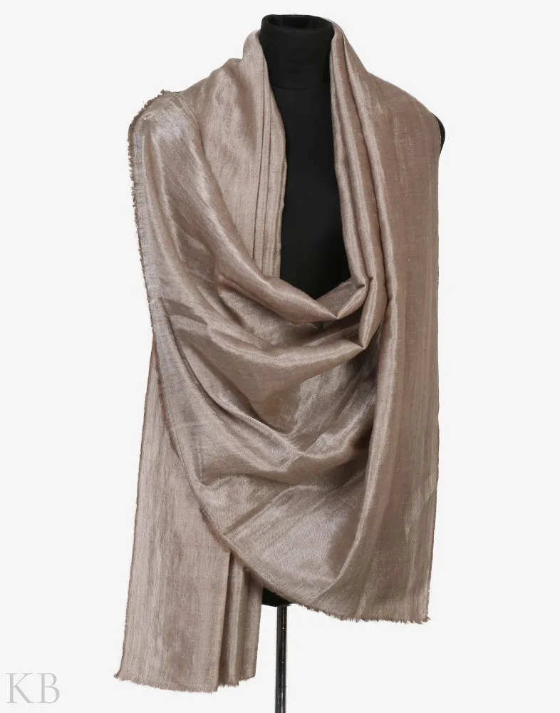 Silvery White Reversible Pashmina Shawl