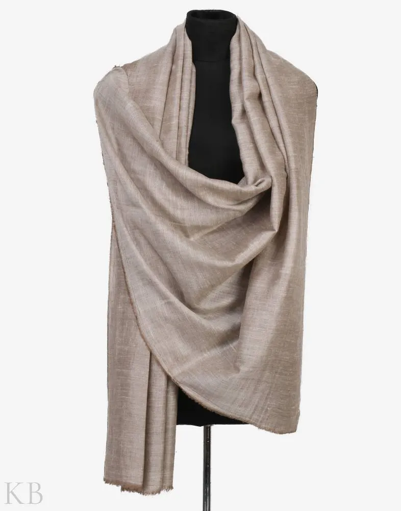 Silvery White Reversible Pashmina Shawl