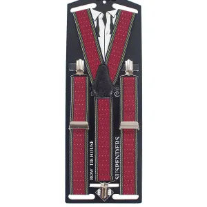 Striped-Dots Red Suspenders