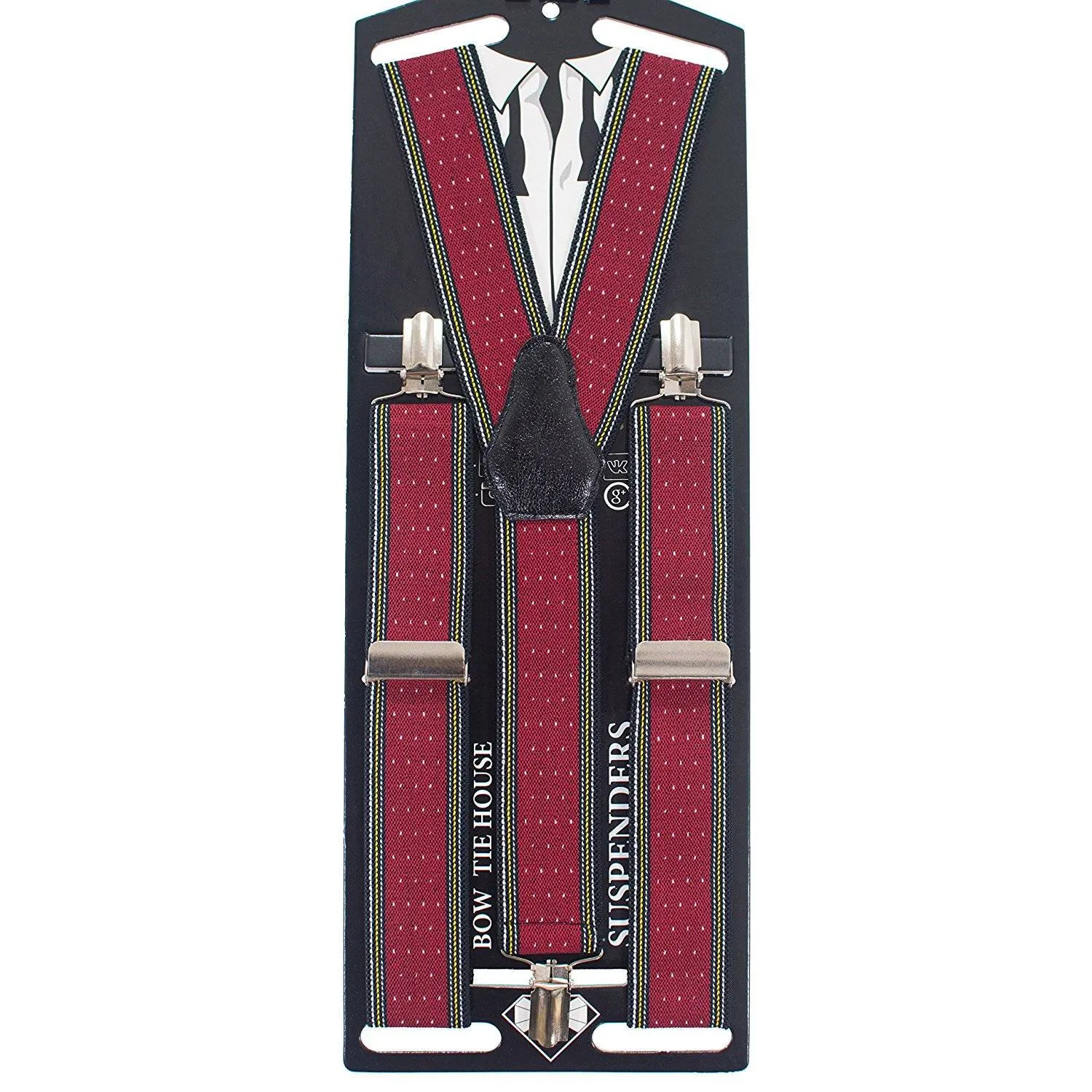 Striped-Dots Red Suspenders