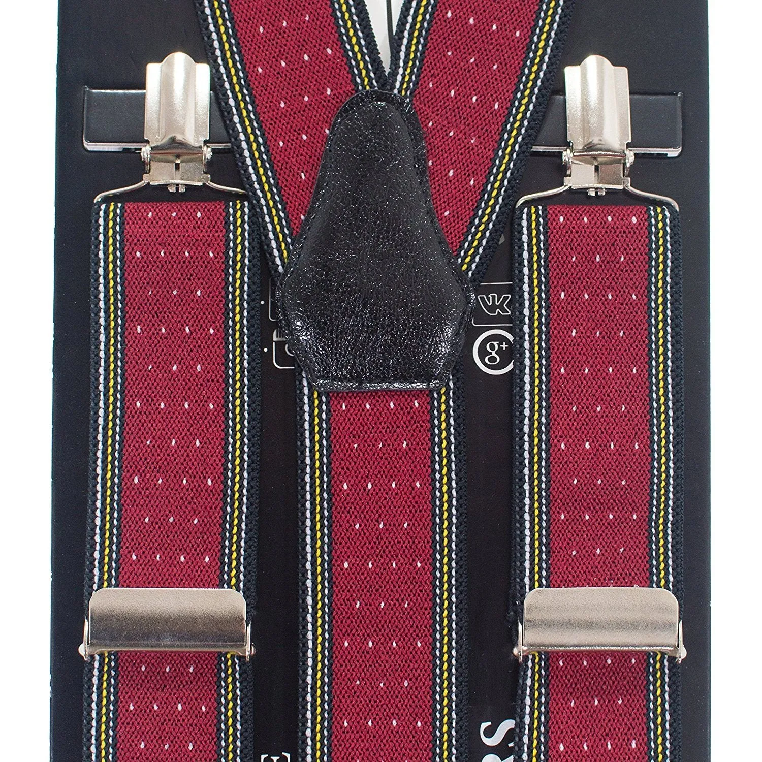 Striped-Dots Red Suspenders