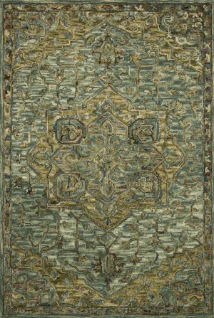 Victoria Rug in Dark Green & Tobacco