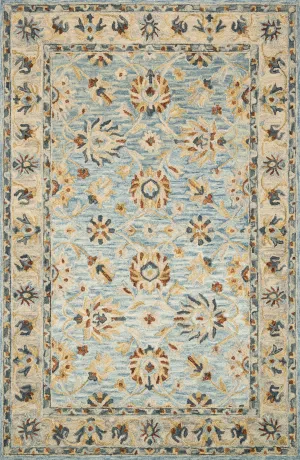 Victoria Rug in Lt. Blue & Natural