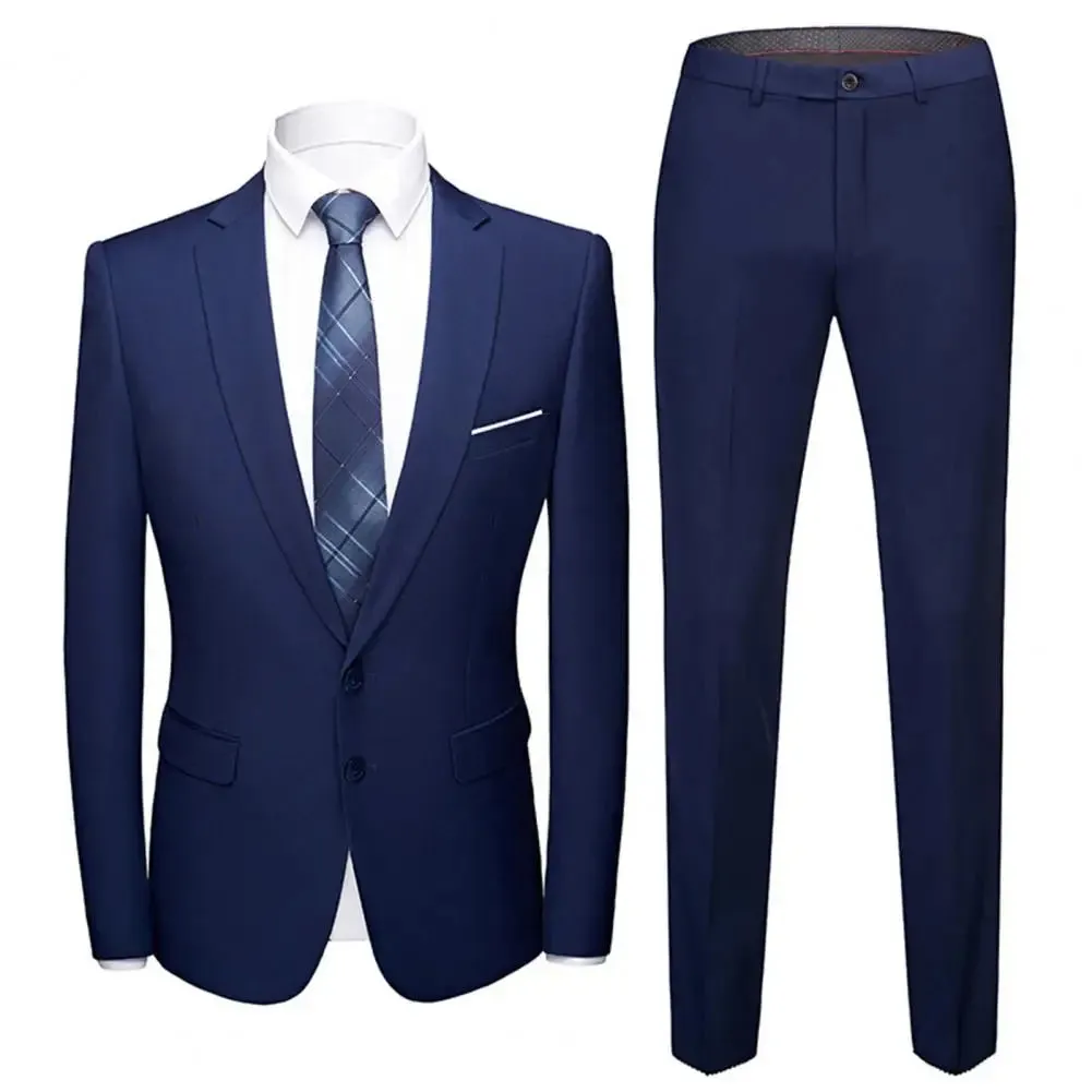 Wedding Suit For Men Set Elegant Blazers Formal 2 Pieces Full Jackets Pants Classic Business Coats 2024